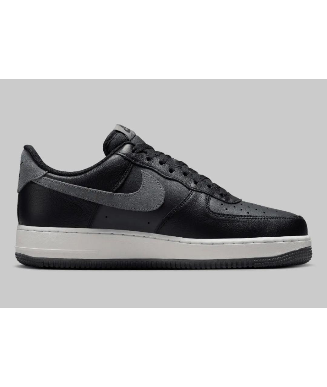 NIKE Антрацитовые кожаные низкие кроссовки / кеды, фото 2