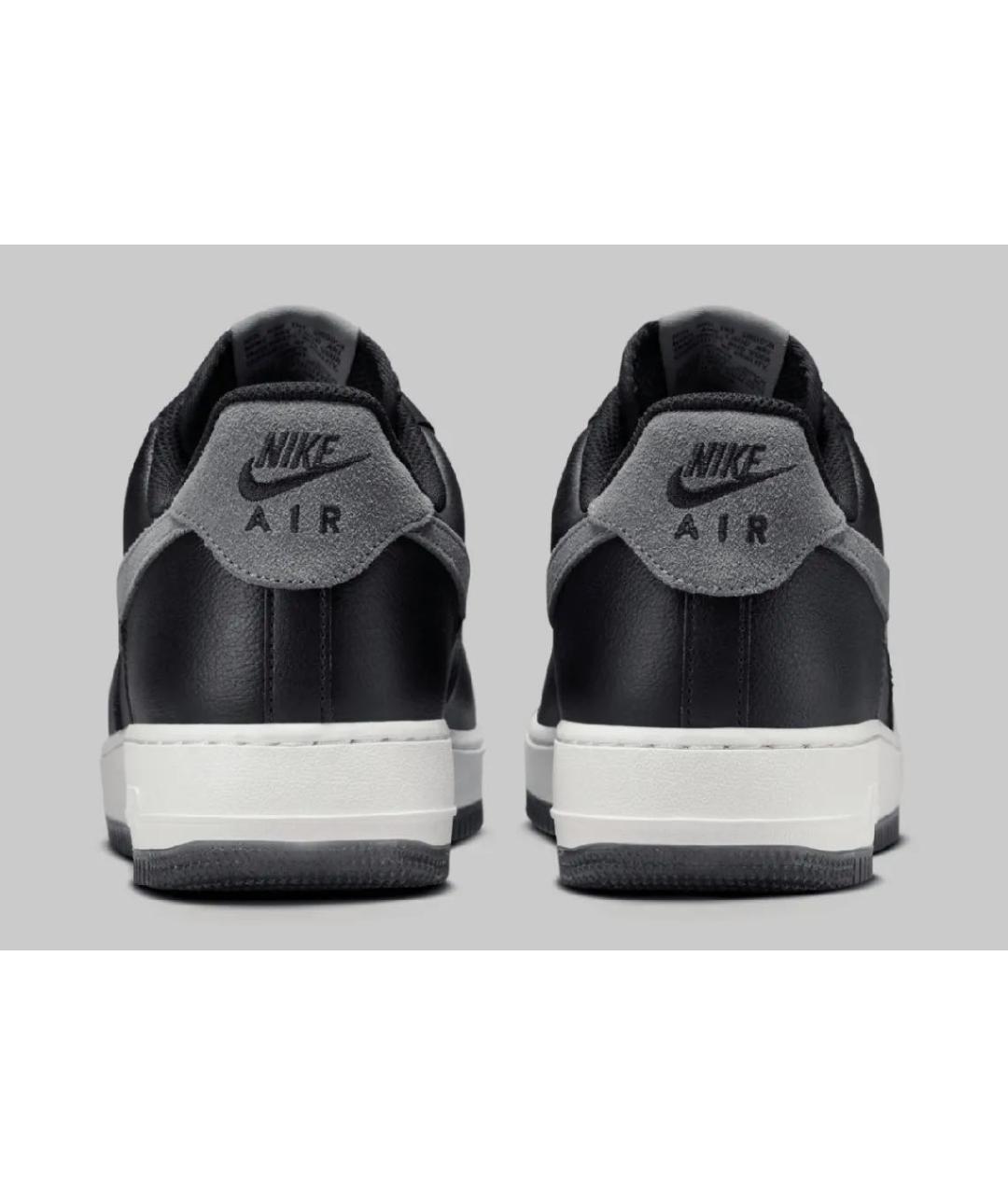 NIKE Антрацитовые кожаные низкие кроссовки / кеды, фото 4