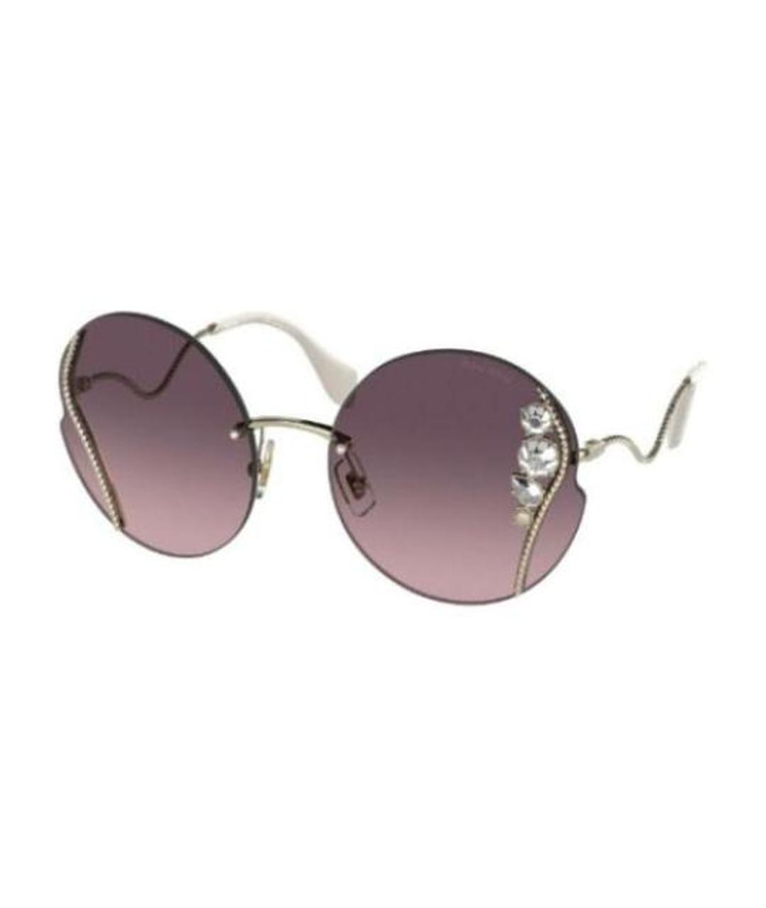 MIU MIU Серебряные металлические солнцезащитные очки, фото 1