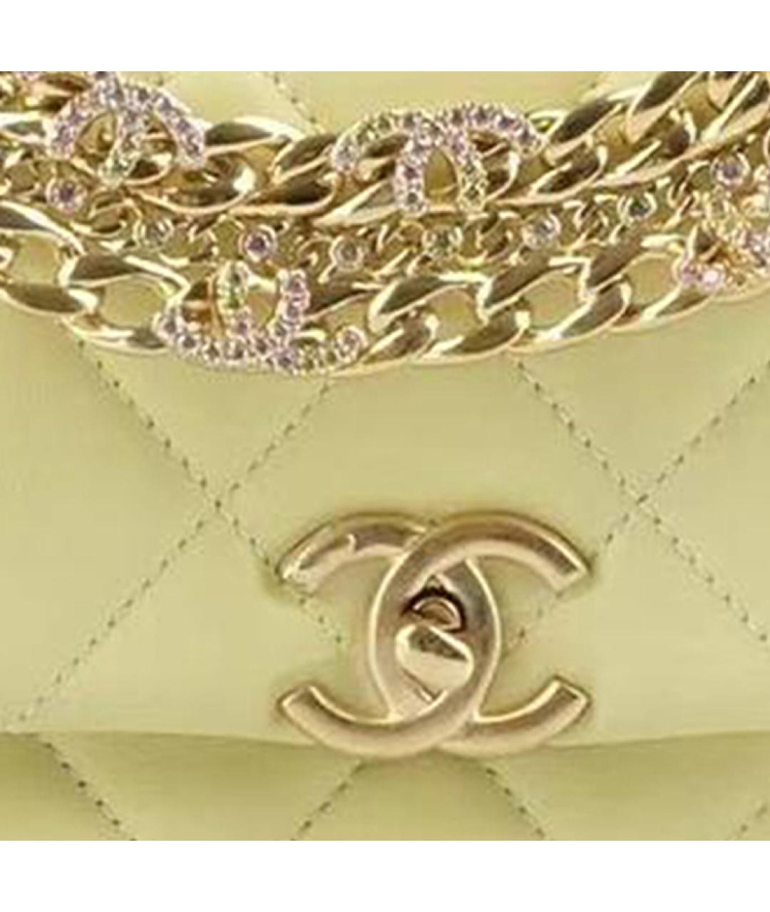 CHANEL Желтая кожаная сумка через плечо, фото 3