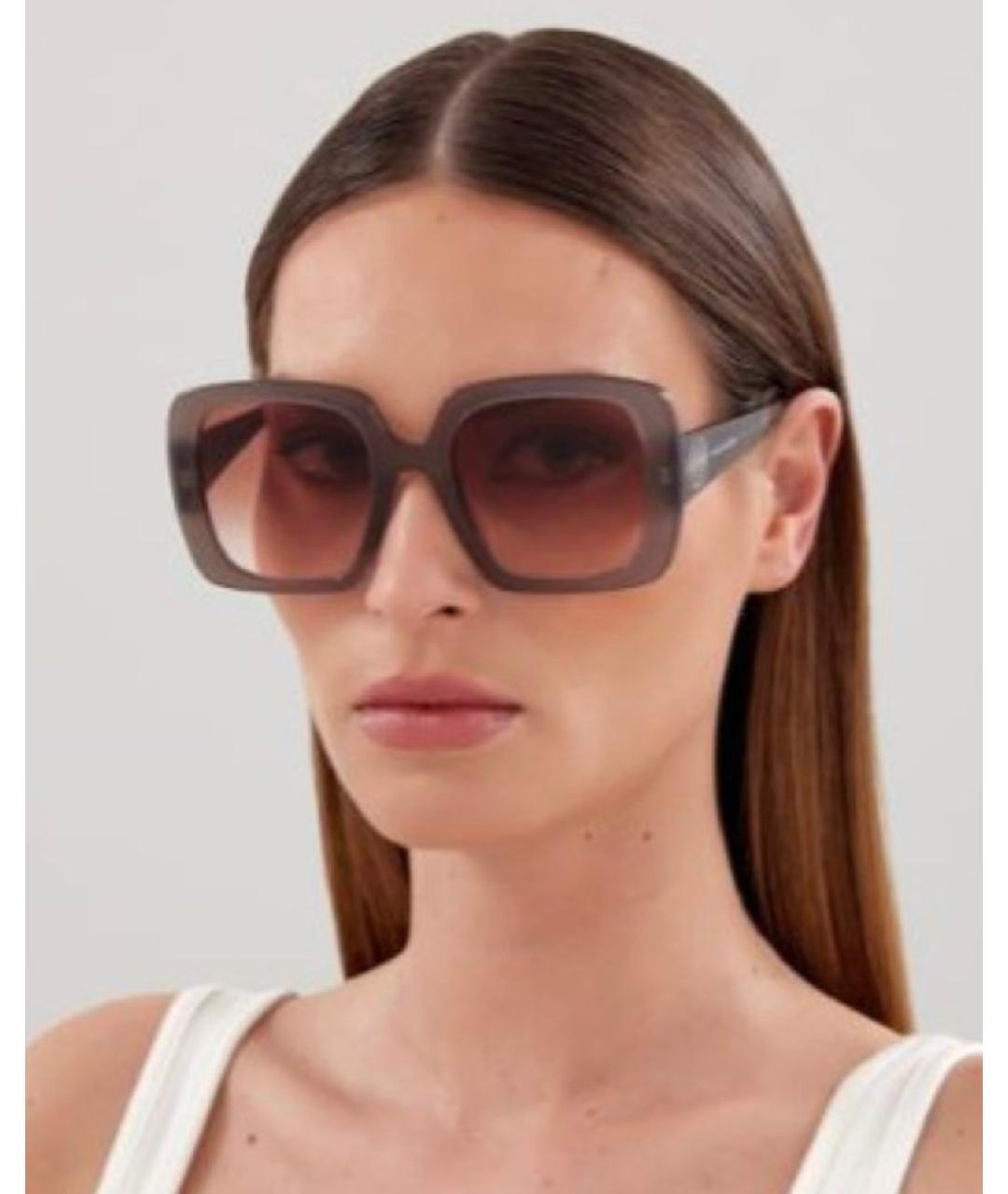 ALEXANDER MCQUEEN Серые пластиковые солнцезащитные очки, фото 2