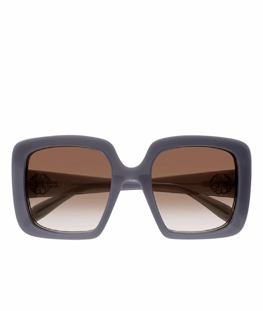 ALEXANDER MCQUEEN Серые пластиковые солнцезащитные очки, фото 1