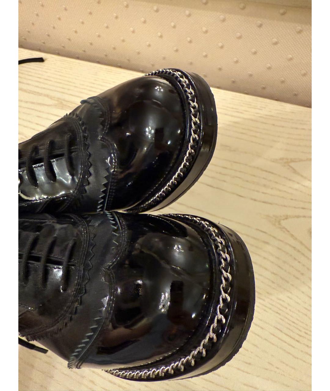CHANEL Черные ботинки из лакированной кожи, фото 7