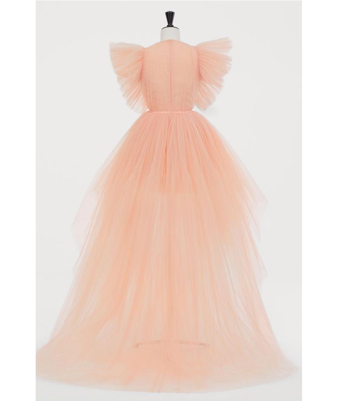 GIAMBATTISTA VALLI Коралловое сетчатое коктейльное платье, фото 2