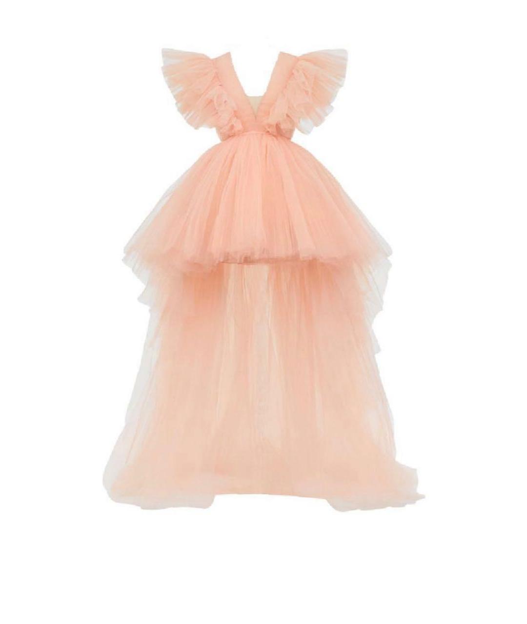GIAMBATTISTA VALLI Коралловое сетчатое коктейльное платье, фото 1