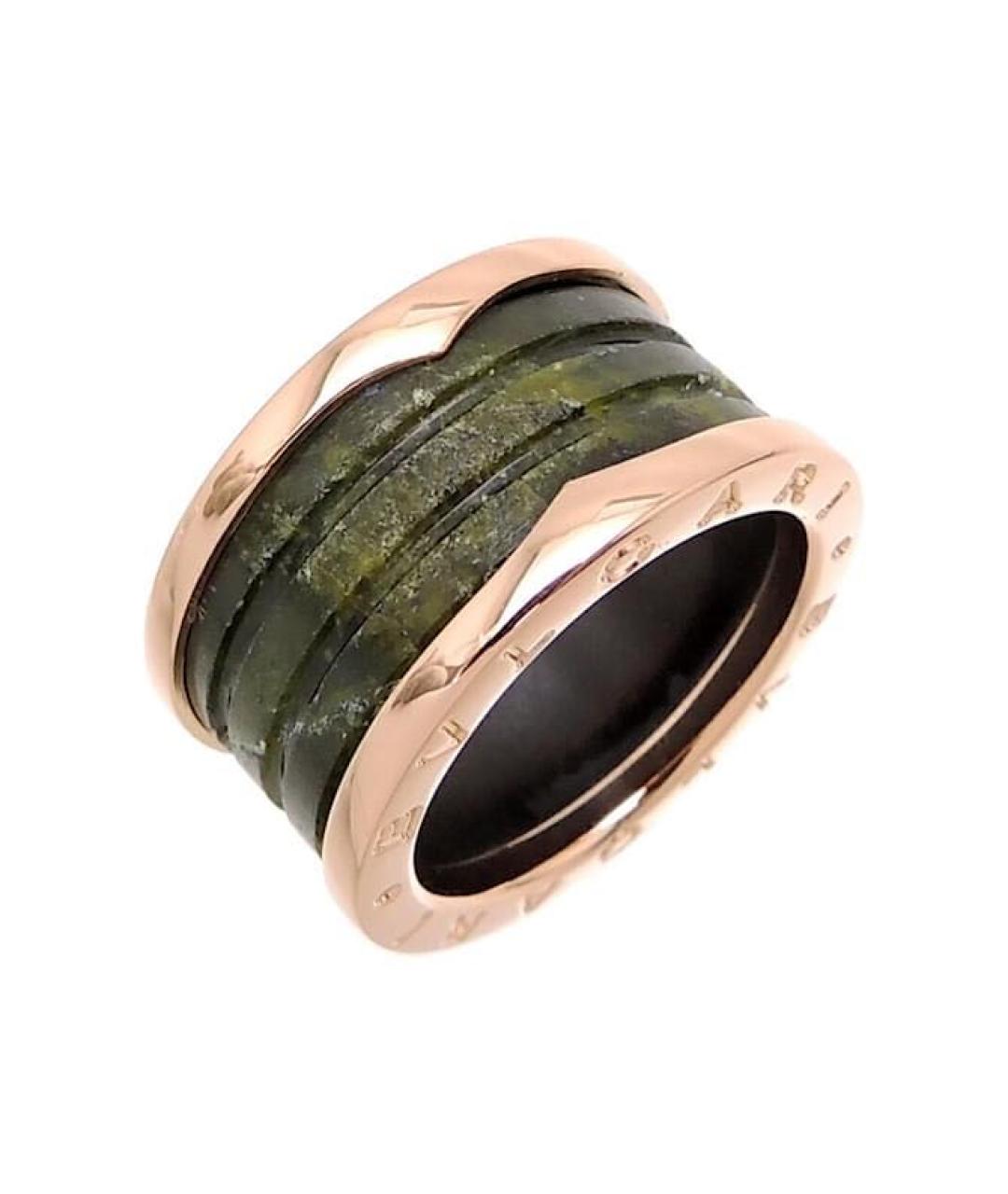 BVLGARI Зеленые кольцо из розового золота, фото 1
