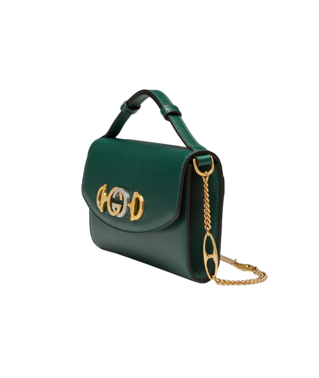 GUCCI Зеленая кожаная сумка через плечо, фото 2