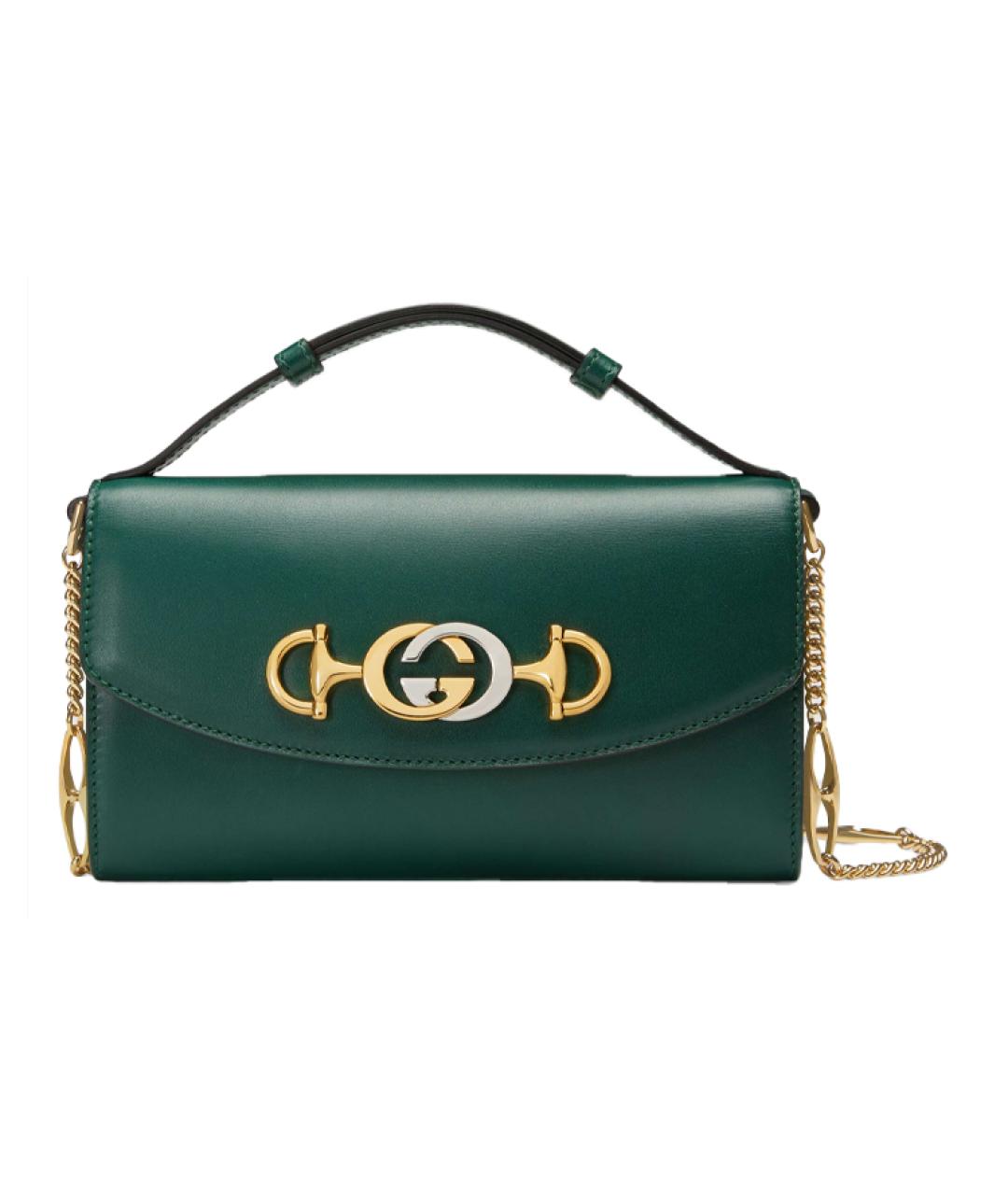 GUCCI Зеленая кожаная сумка через плечо, фото 1