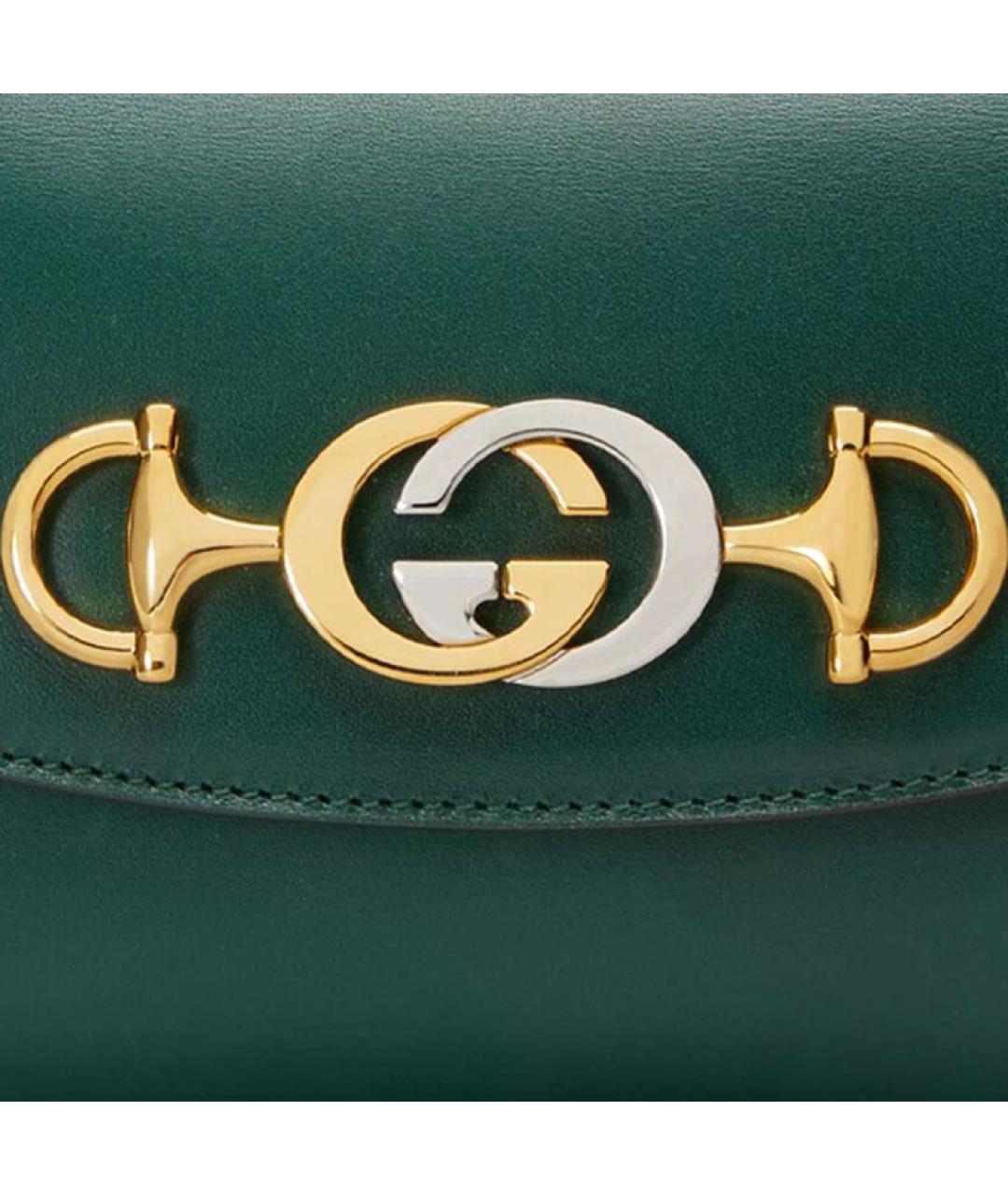GUCCI Зеленая кожаная сумка через плечо, фото 8