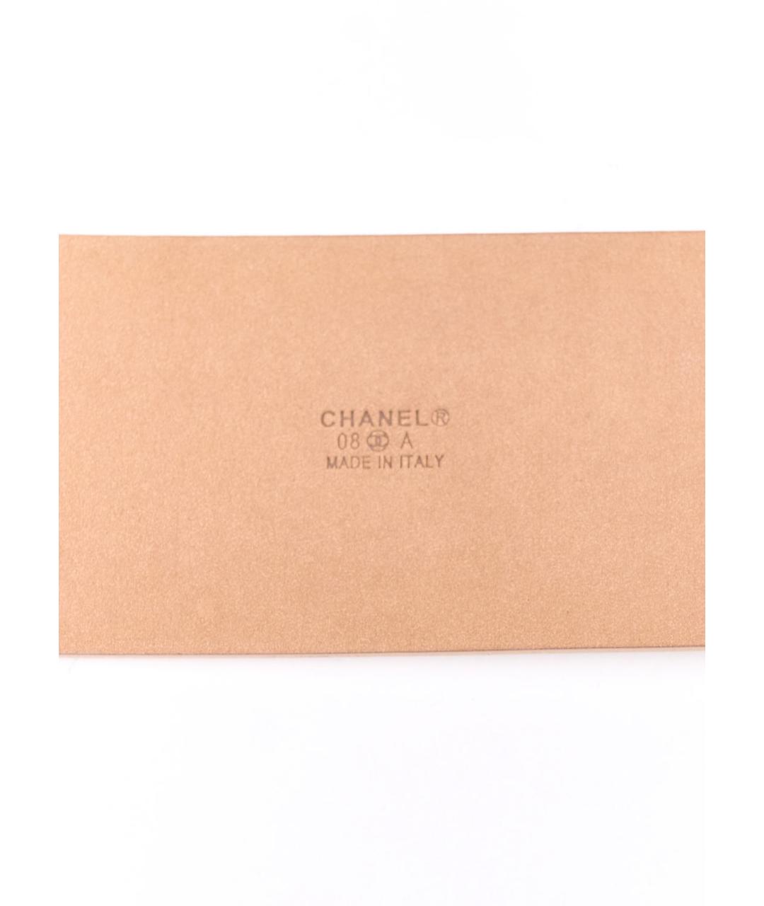 CHANEL Золотой кожаный ремень, фото 4
