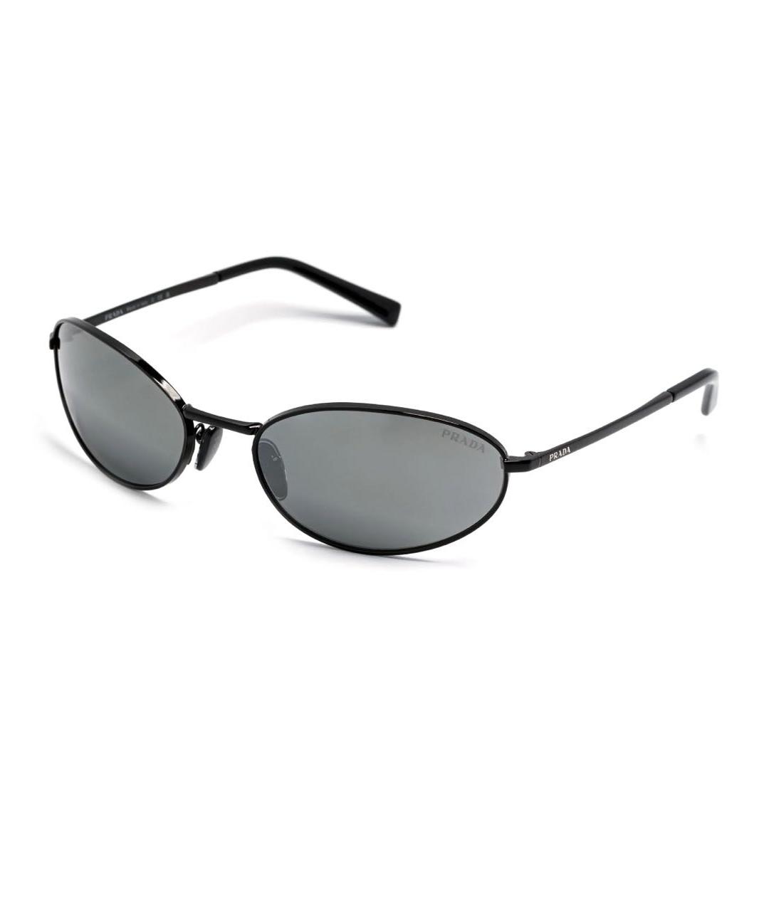 PRADA Черные металлические солнцезащитные очки, фото 1