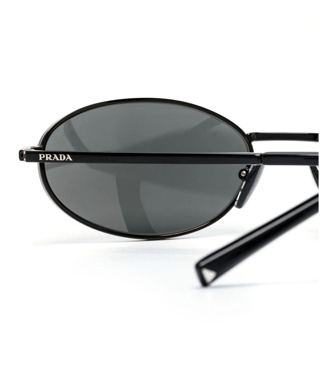 PRADA Черные металлические солнцезащитные очки, фото 3