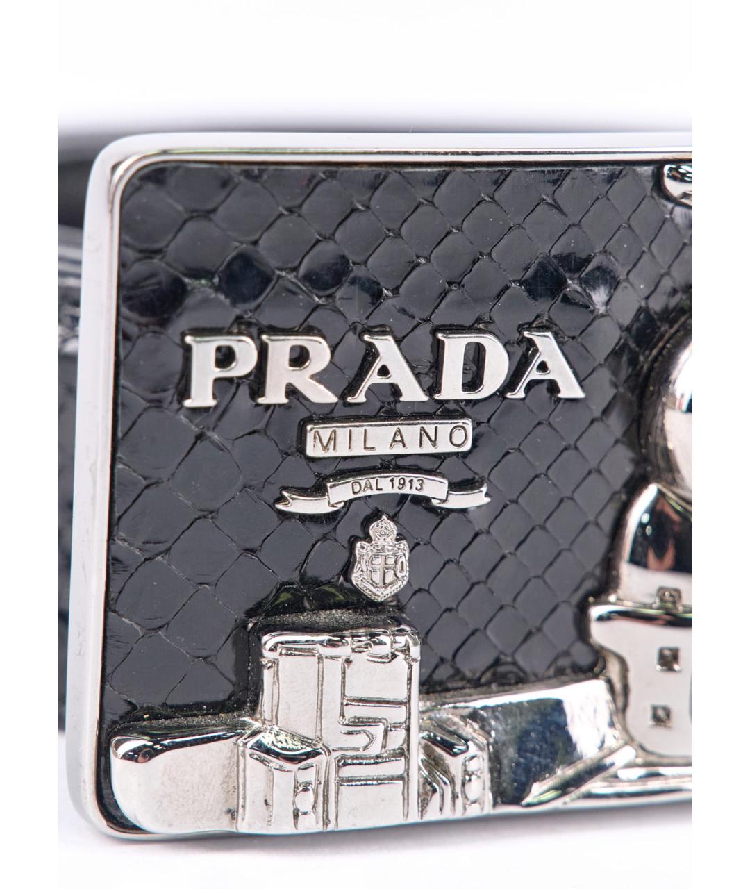 PRADA Черный кожаный ремень, фото 5