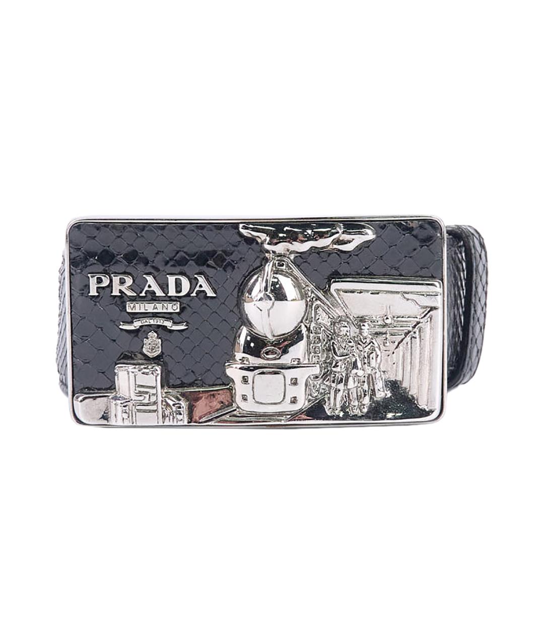 PRADA Черный кожаный ремень, фото 1