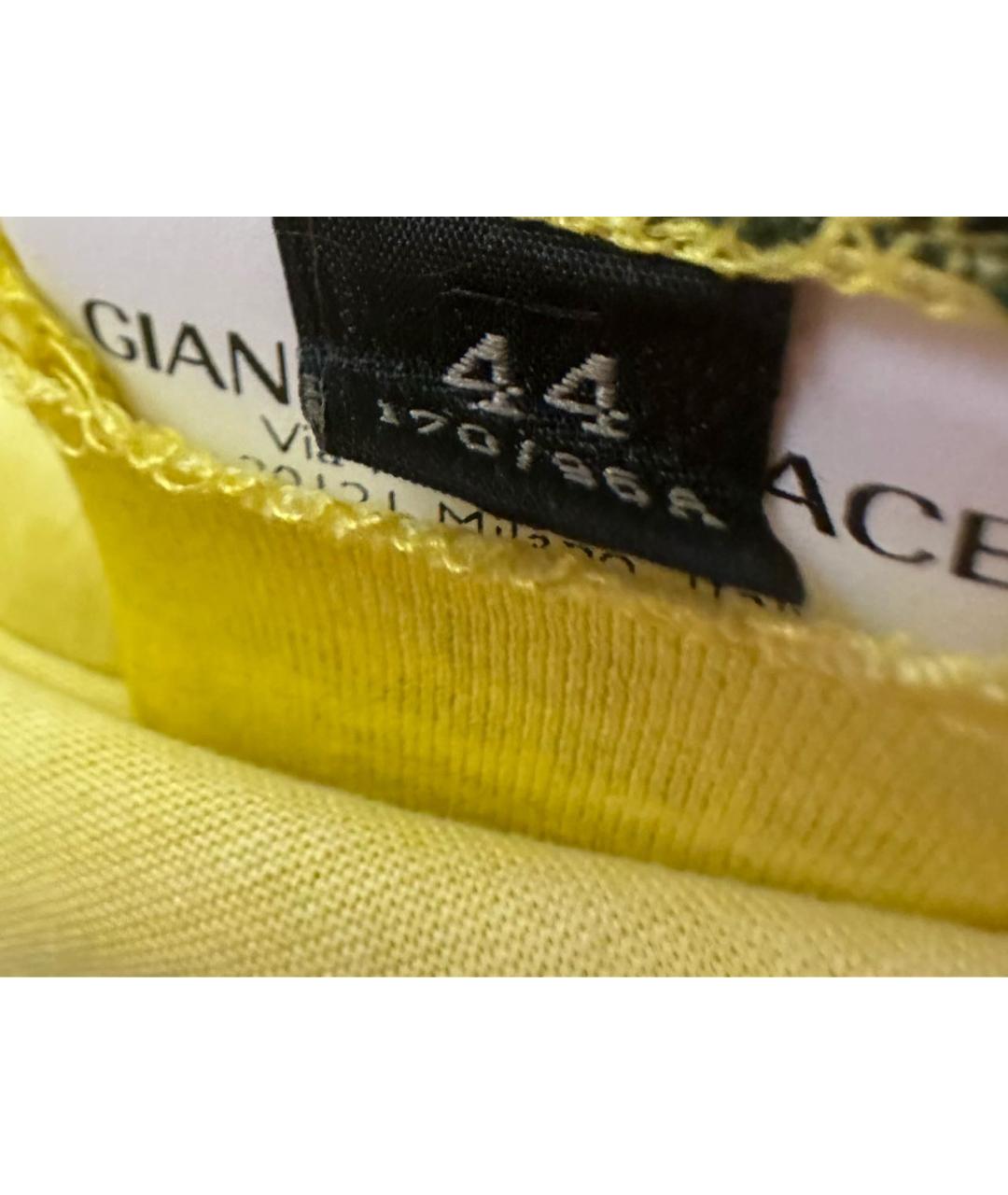 VERSACE Желтая хлопковая футболка, фото 6