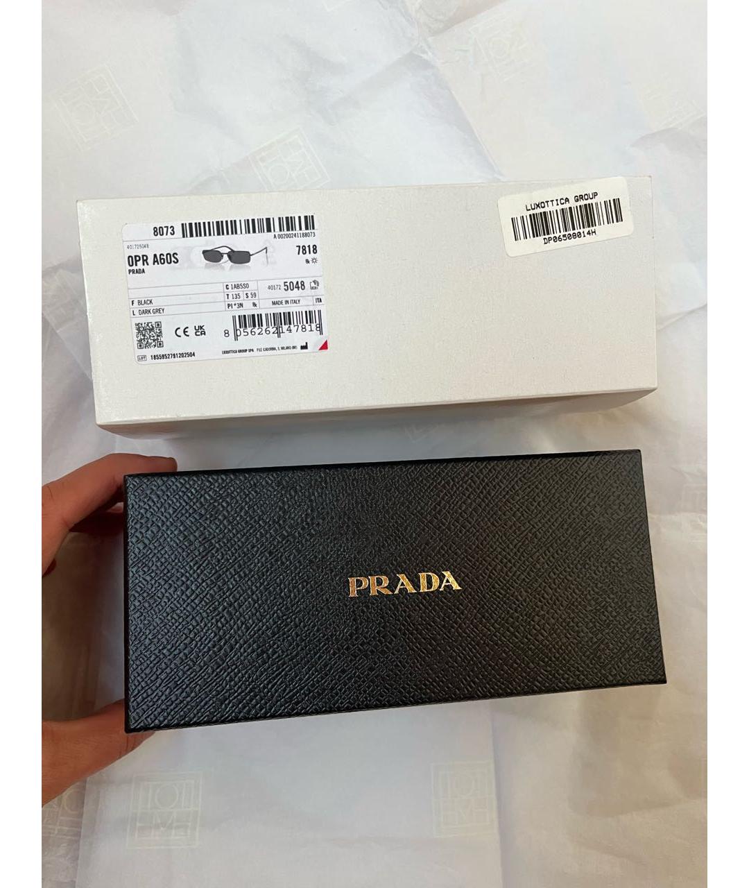 PRADA Черные металлические солнцезащитные очки, фото 4