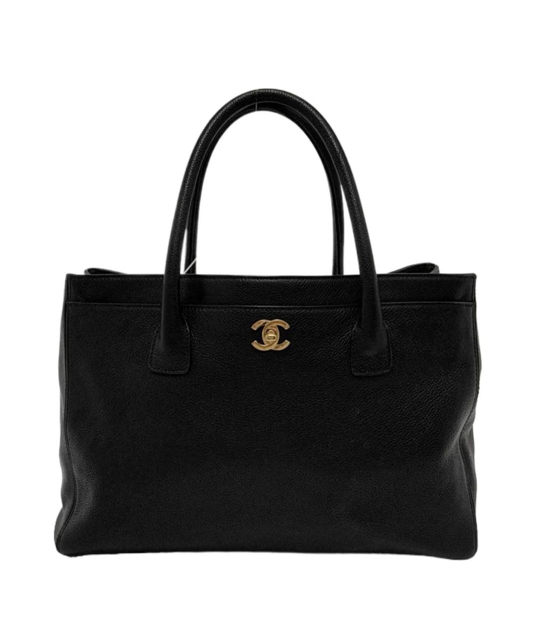CHANEL Черная кожаная сумка тоут, фото 1
