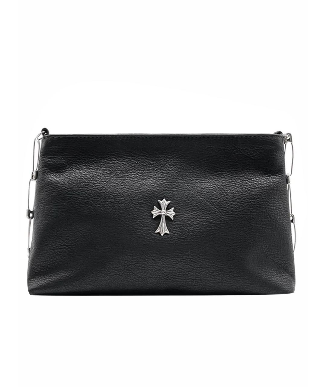 CHROME HEARTS Черная кожаная сумка через плечо, фото 1