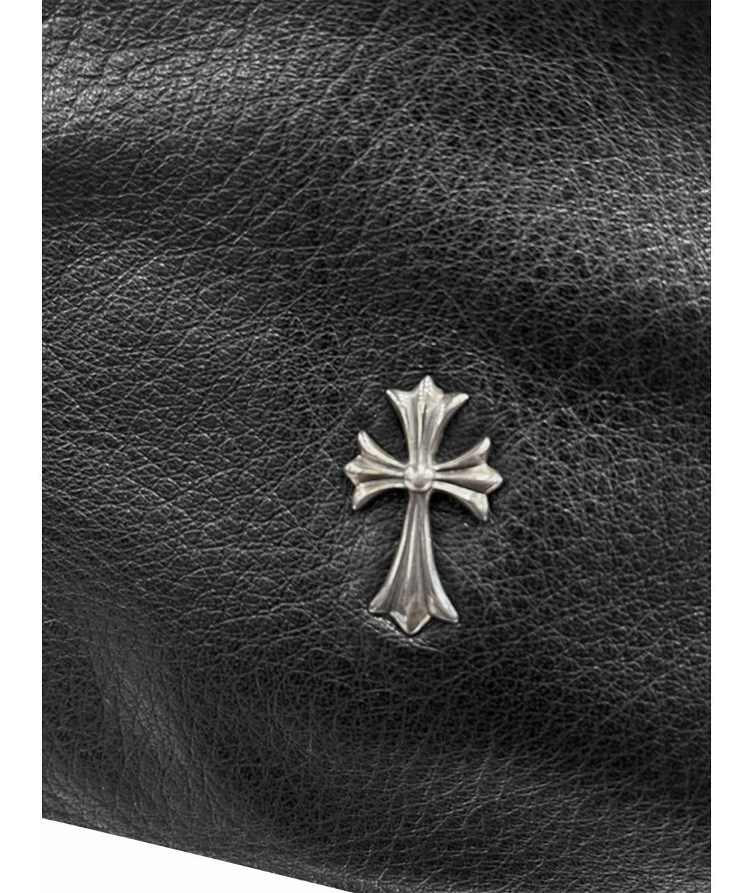 CHROME HEARTS Черная кожаная сумка через плечо, фото 3