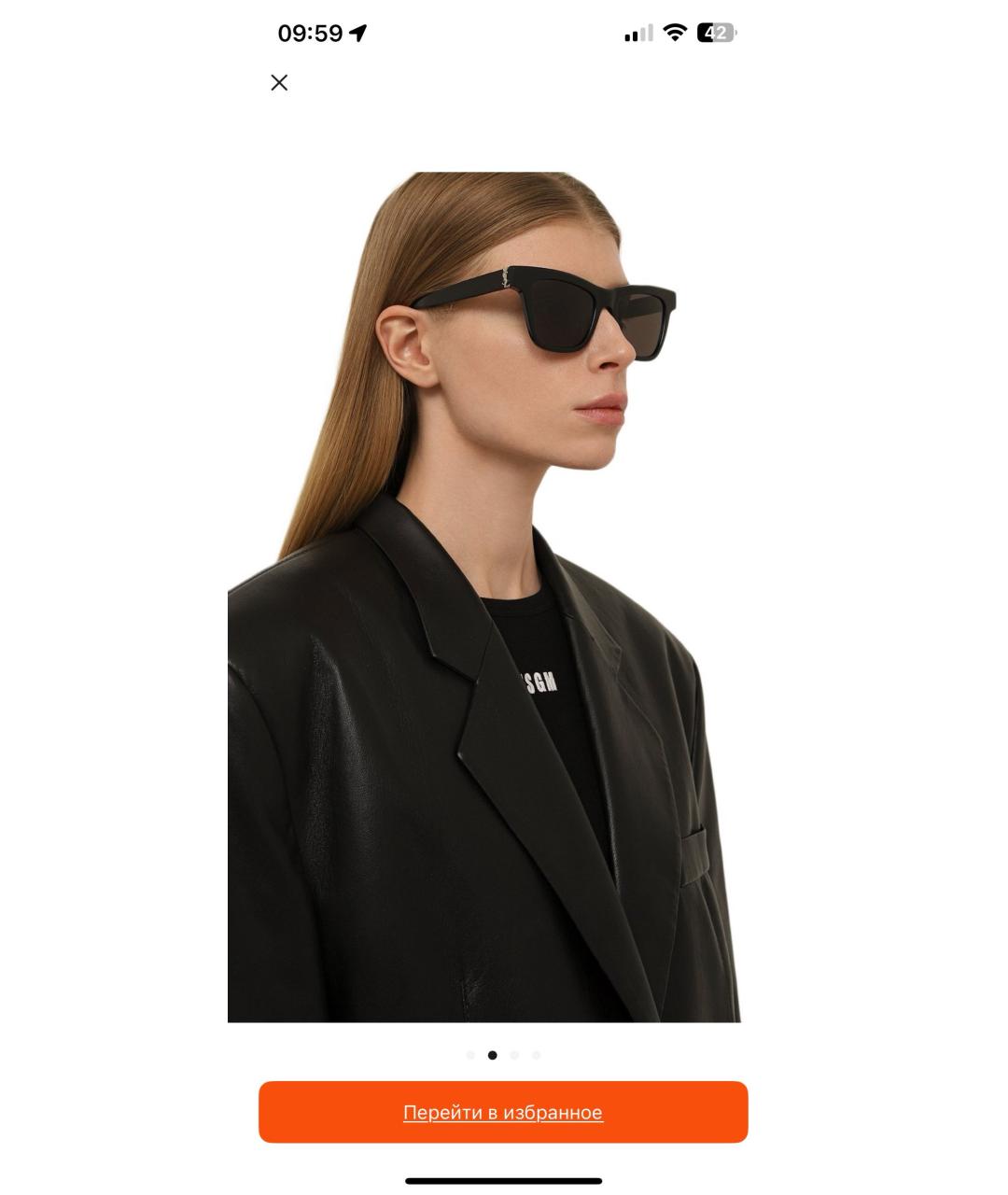 SAINT LAURENT Черные солнцезащитные очки, фото 2