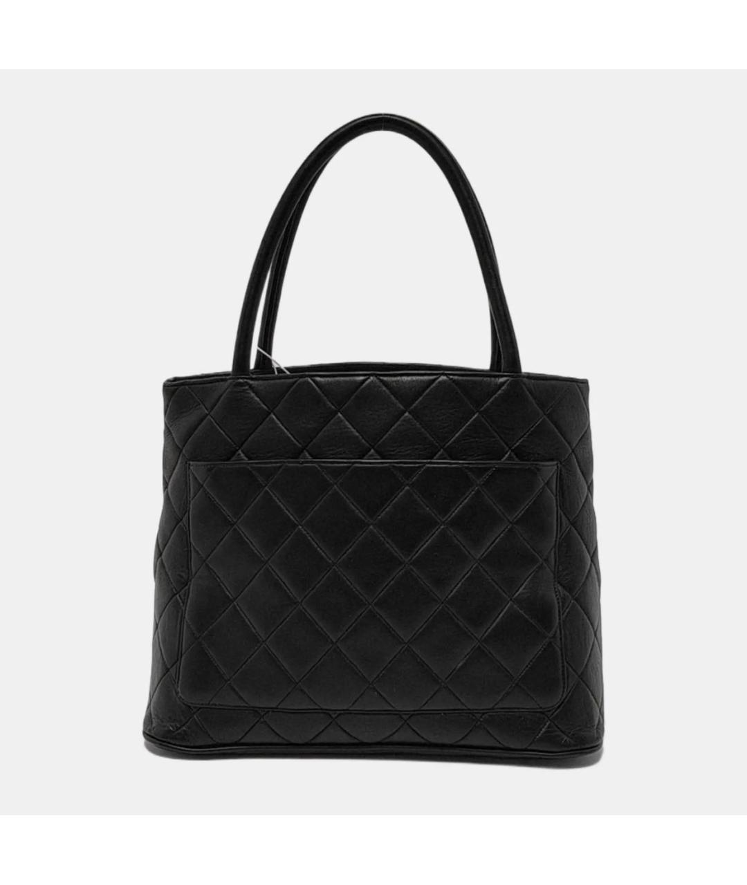 CHANEL Черная кожаная сумка тоут, фото 4