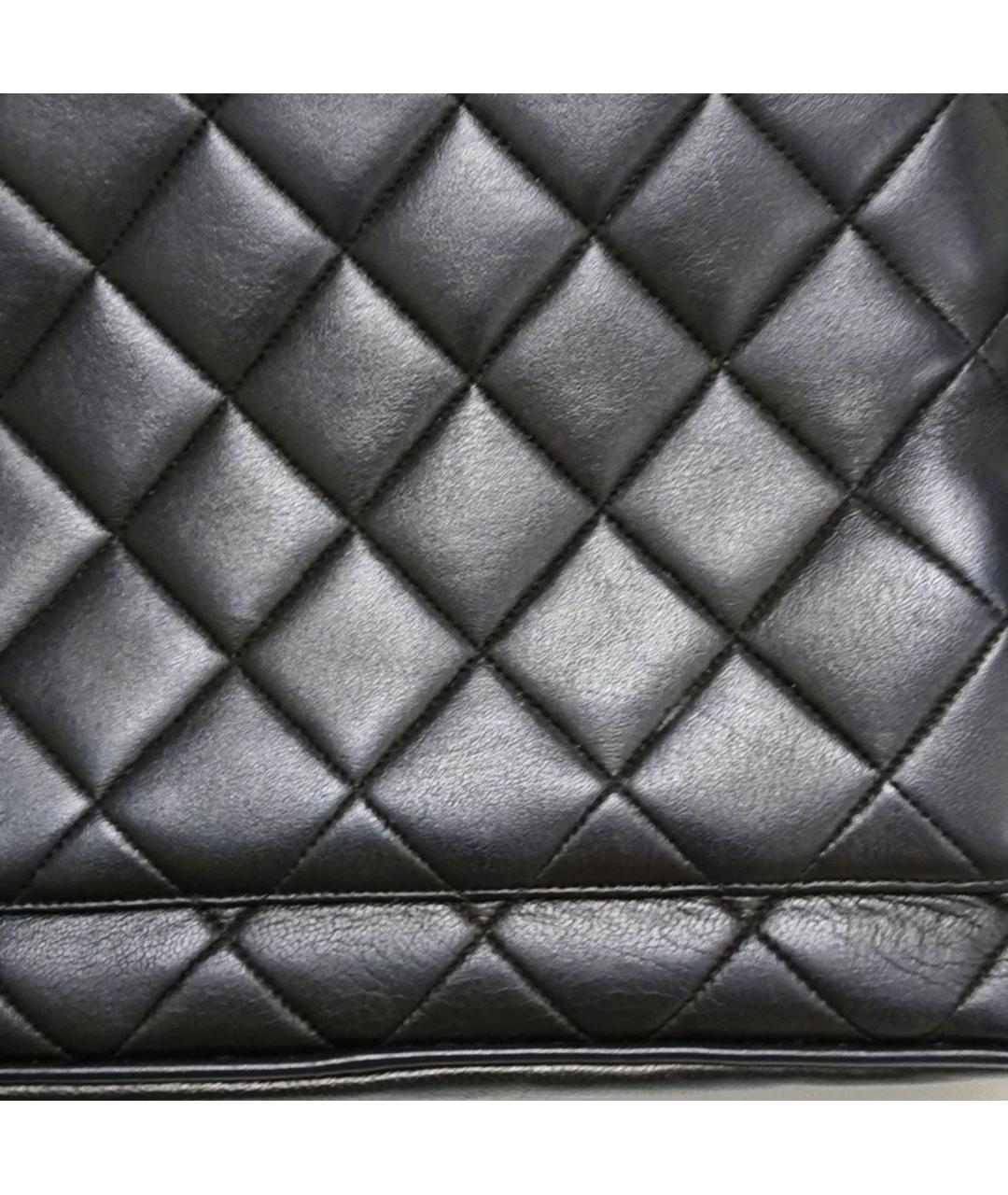 CHANEL Черная кожаная сумка тоут, фото 7