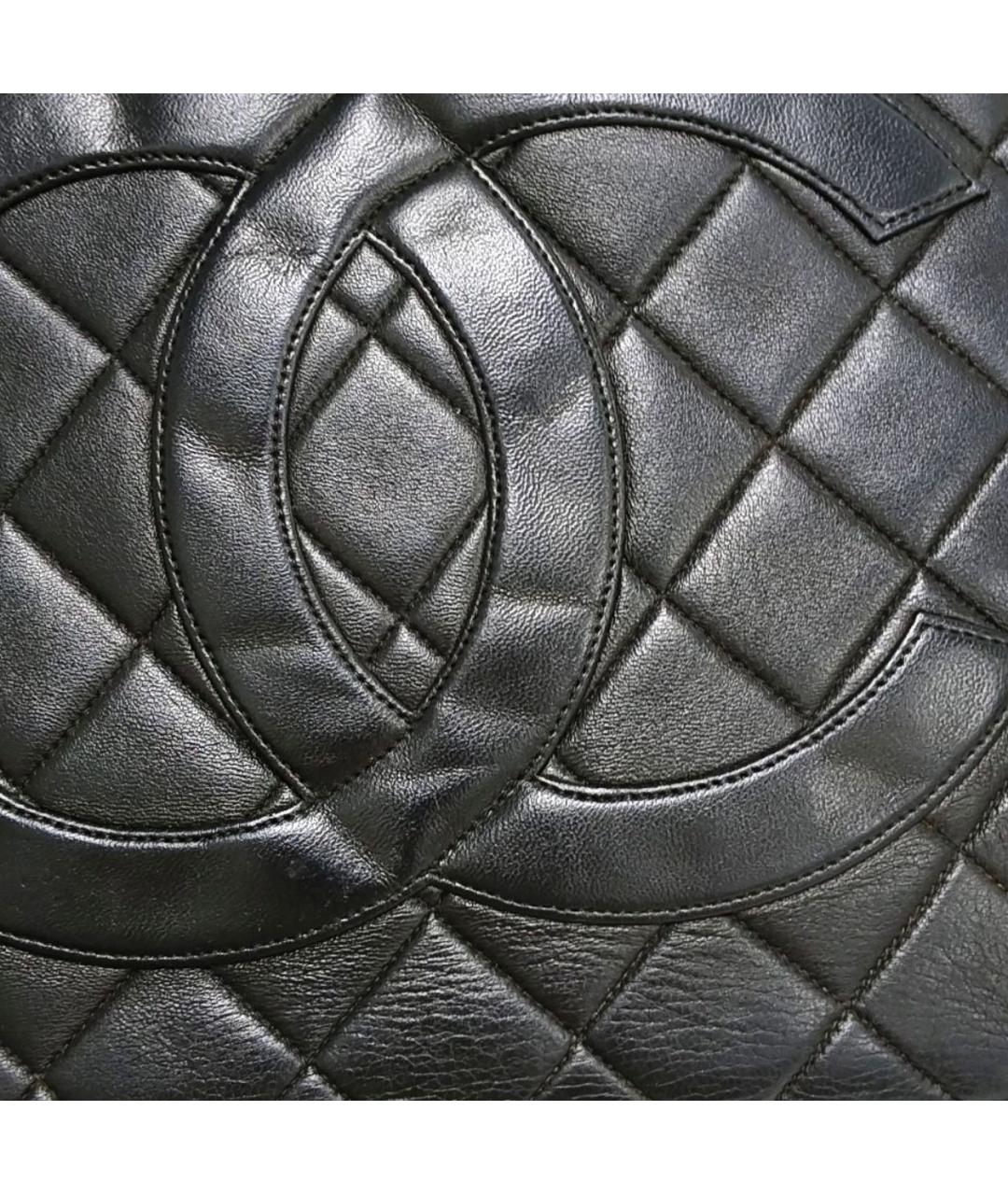 CHANEL Черная кожаная сумка тоут, фото 6