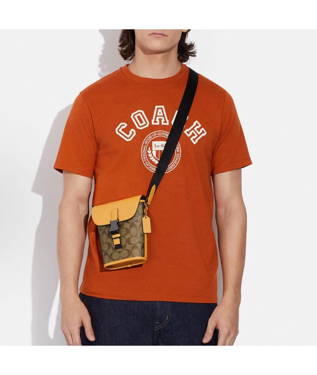 COACH Горчичная сумка на плечо, фото 4