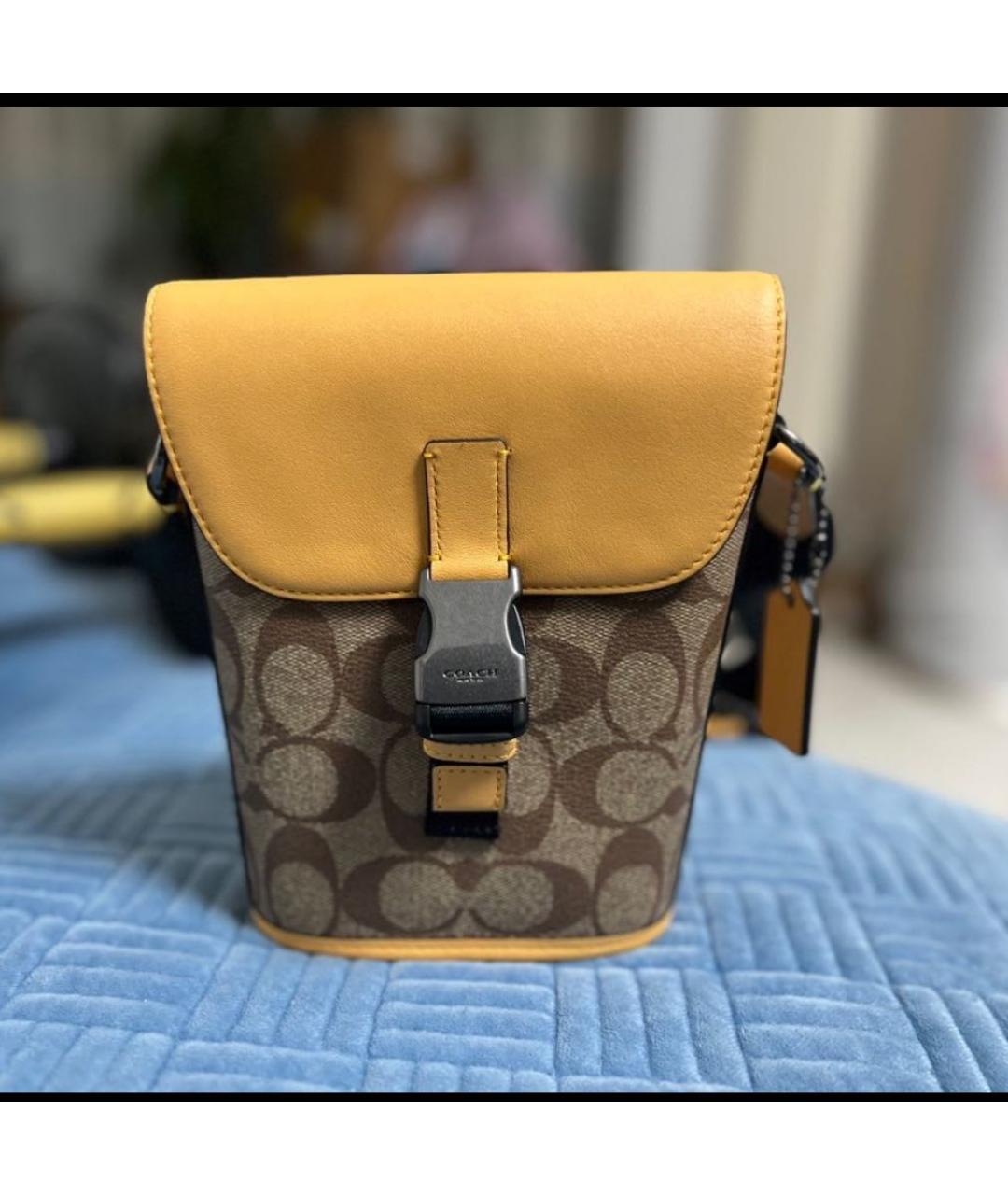 COACH Горчичная сумка на плечо, фото 5