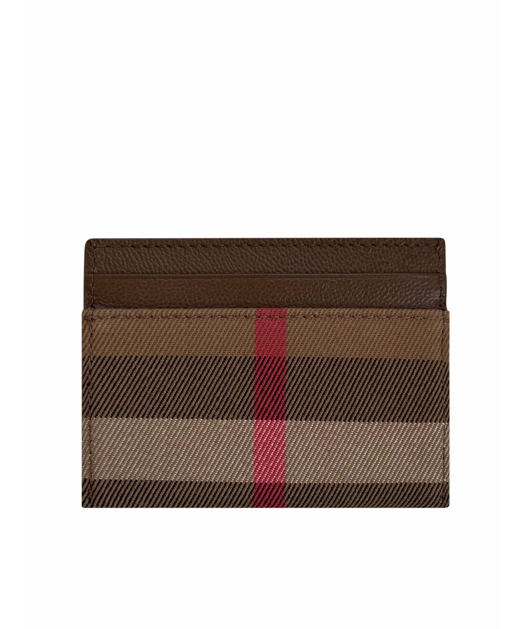 BURBERRY Бежевый кожаный кардхолдер, фото 1