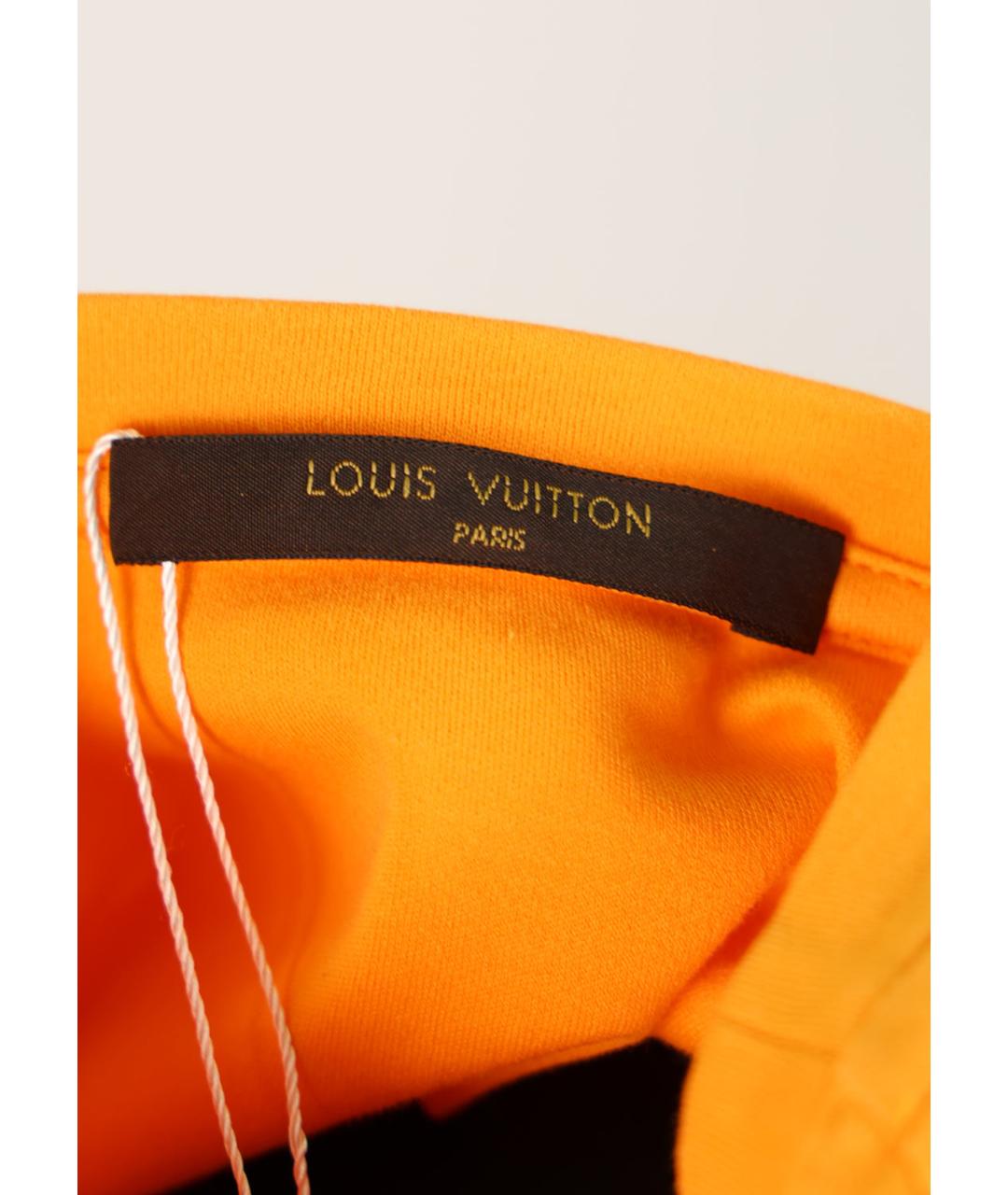LOUIS VUITTON Оранжевая хлопковая футболка, фото 5