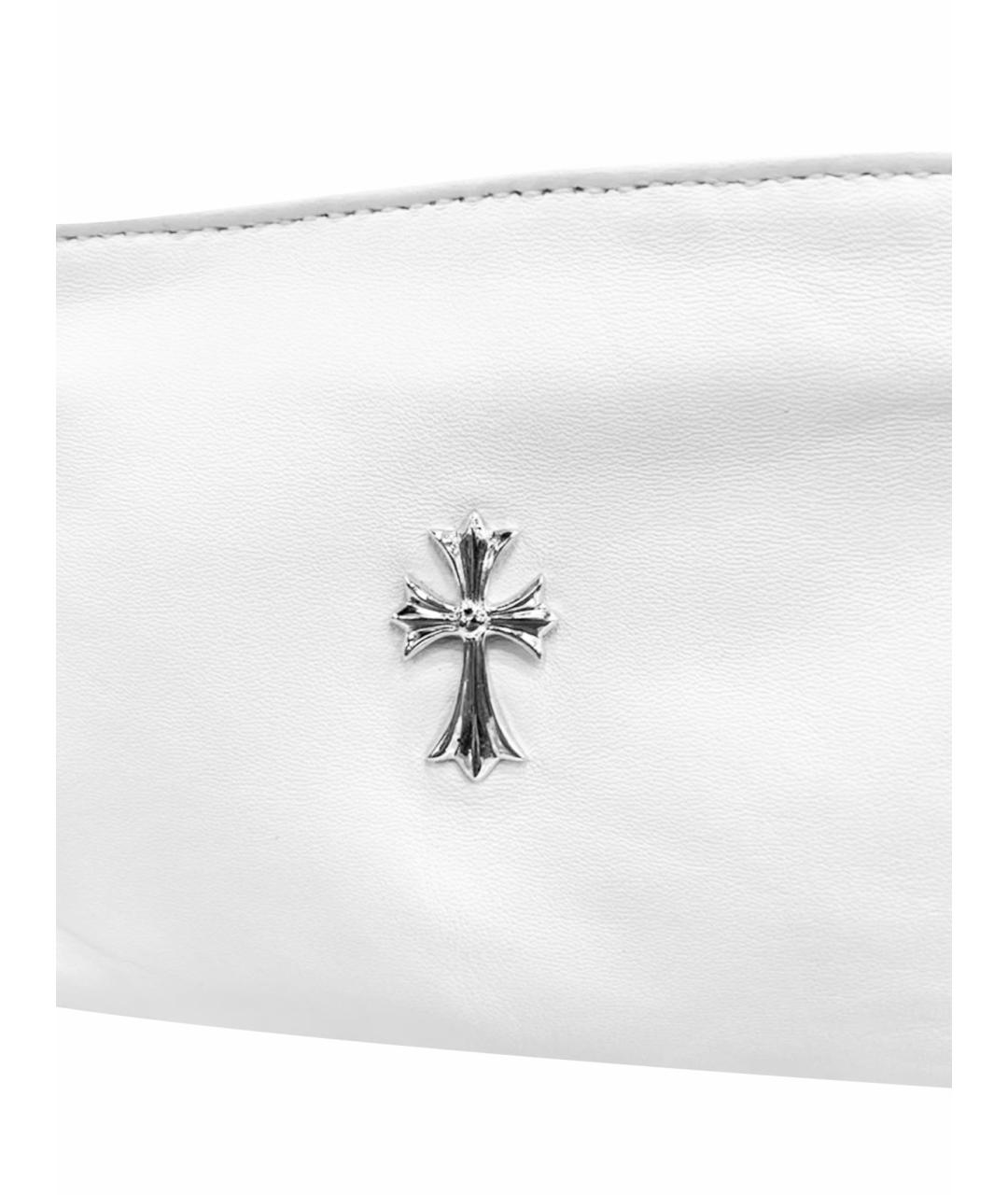 CHROME HEARTS Белая кожаная сумка через плечо, фото 3