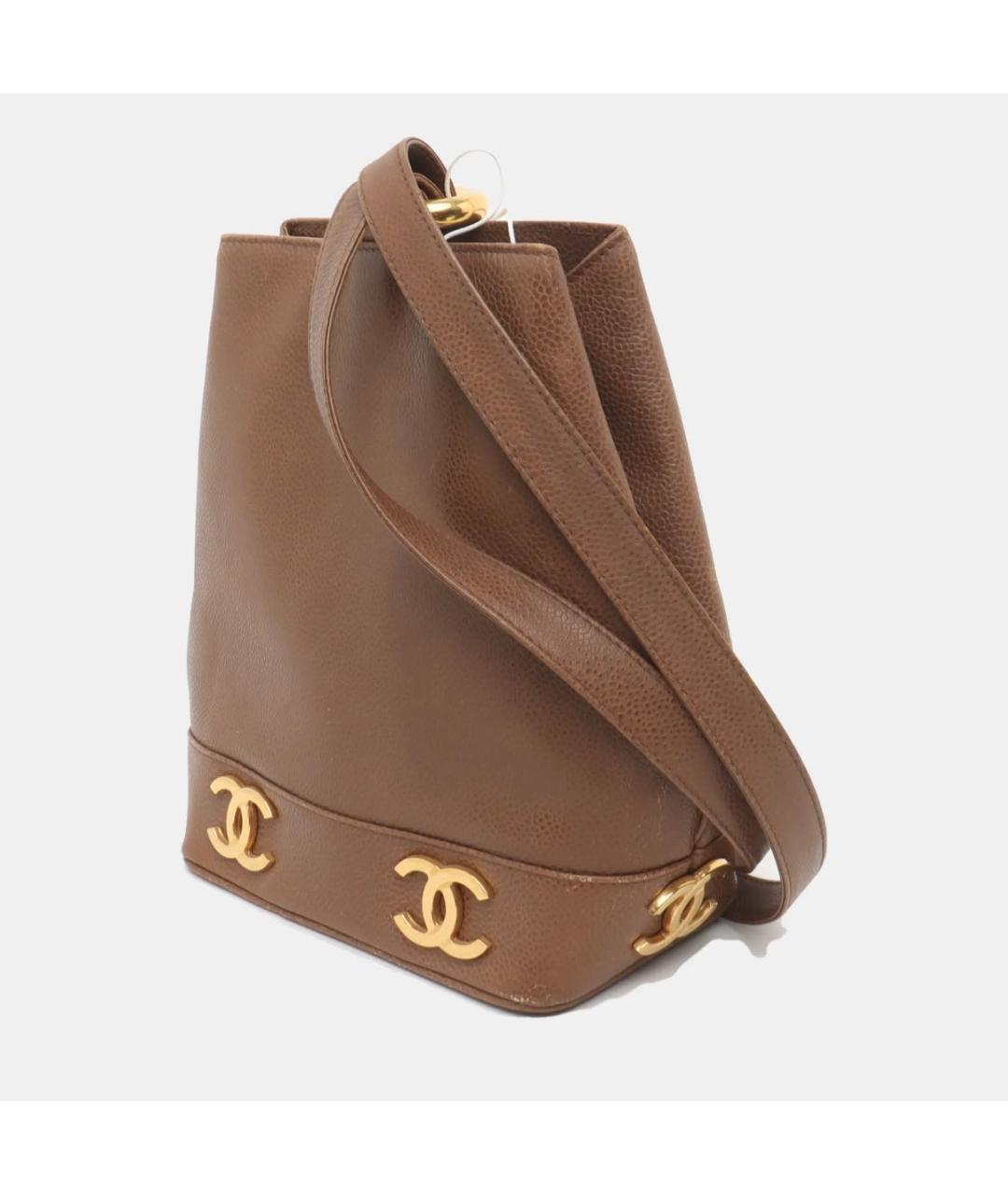 CHANEL Коричневая кожаная сумка через плечо, фото 2