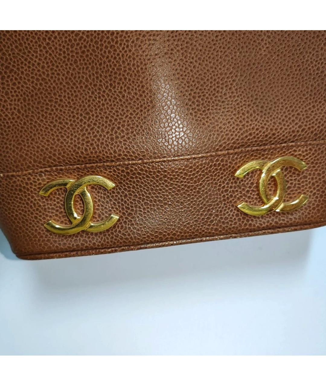 CHANEL Коричневая кожаная сумка через плечо, фото 6