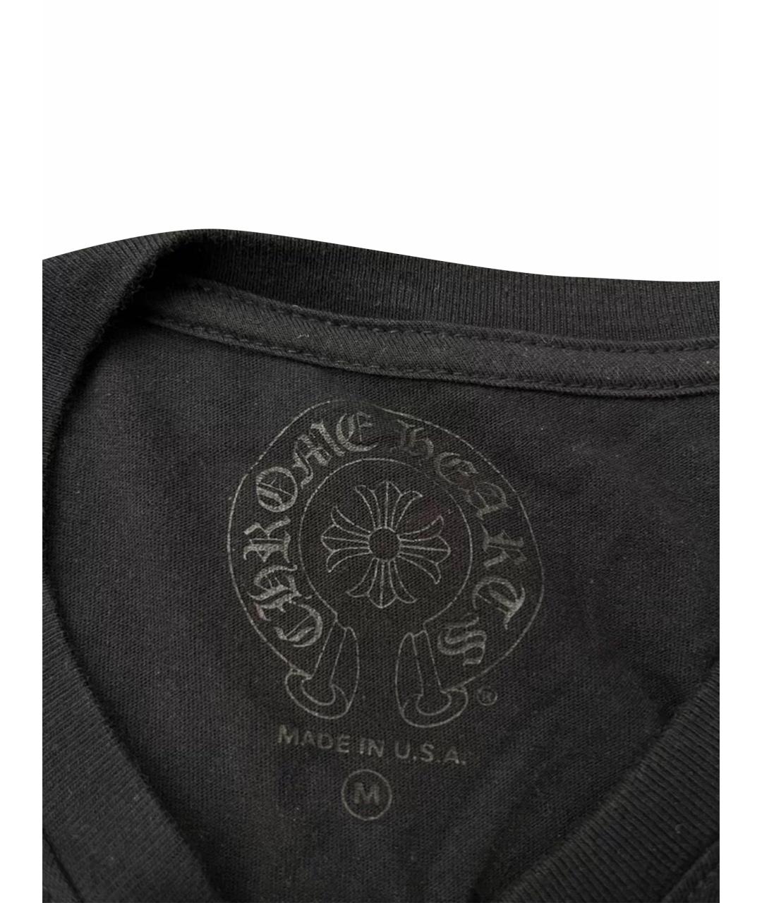 CHROME HEARTS Черная хлопковая футболка, фото 8