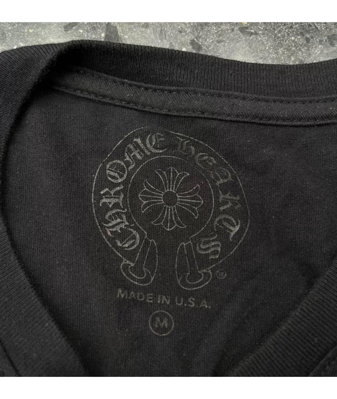 CHROME HEARTS Черная хлопковая футболка, фото 4