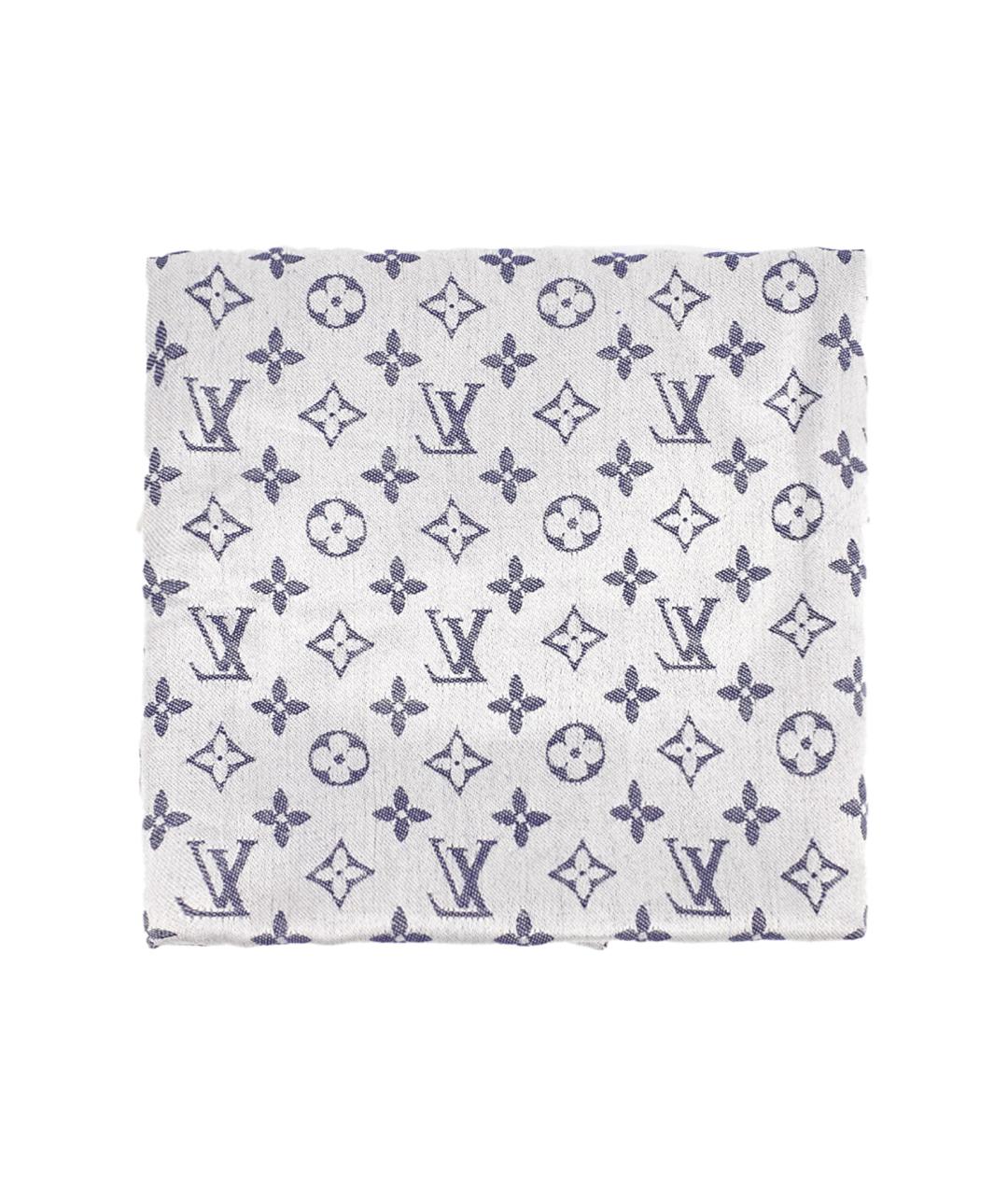 LOUIS VUITTON Синий шелковый платок, фото 1
