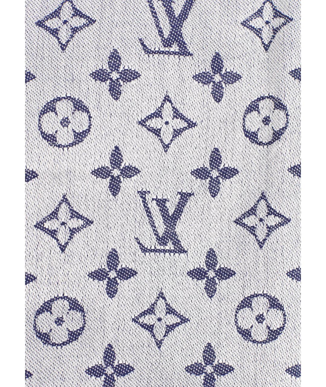 LOUIS VUITTON Синий шелковый платок, фото 2