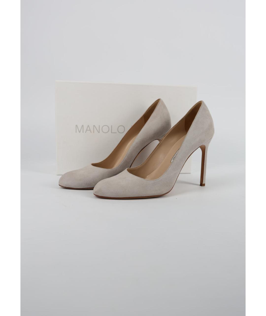 MANOLO BLAHNIK Серые замшевые туфли, фото 6
