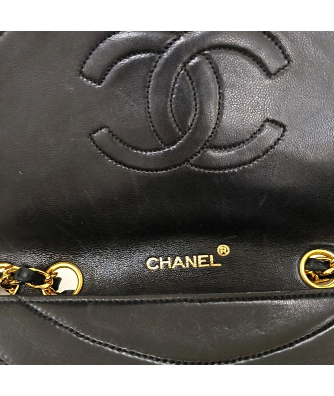 CHANEL Черная кожаная сумка через плечо, фото 6