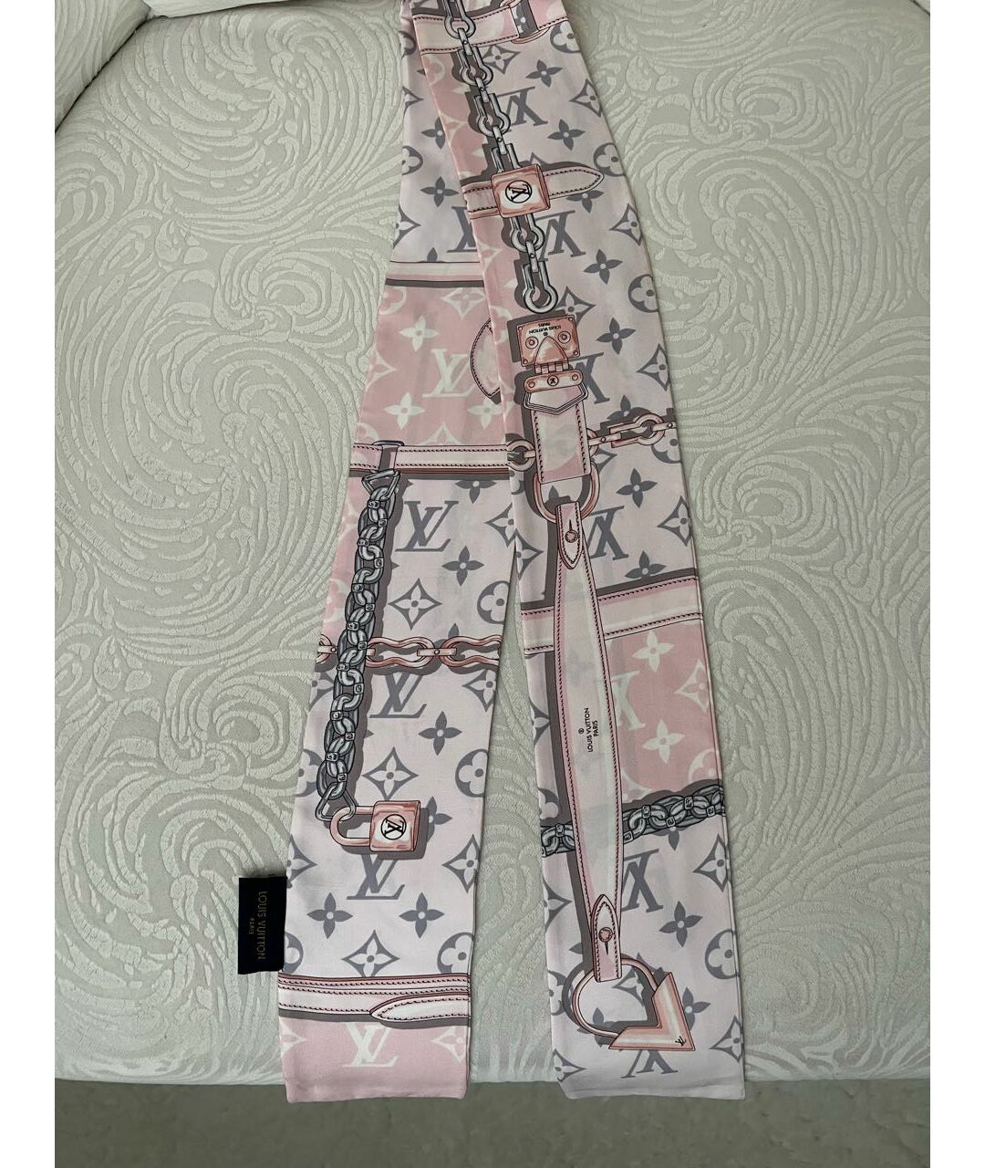 LOUIS VUITTON PRE-OWNED Розовый шелковый шарф, фото 5