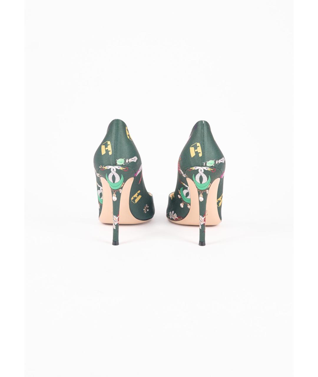 GIANVITO ROSSI Зеленые текстильные туфли, фото 4