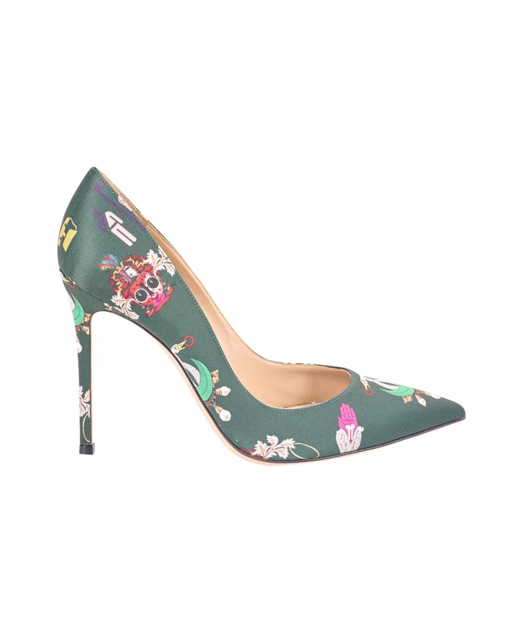 GIANVITO ROSSI Зеленые текстильные туфли, фото 1