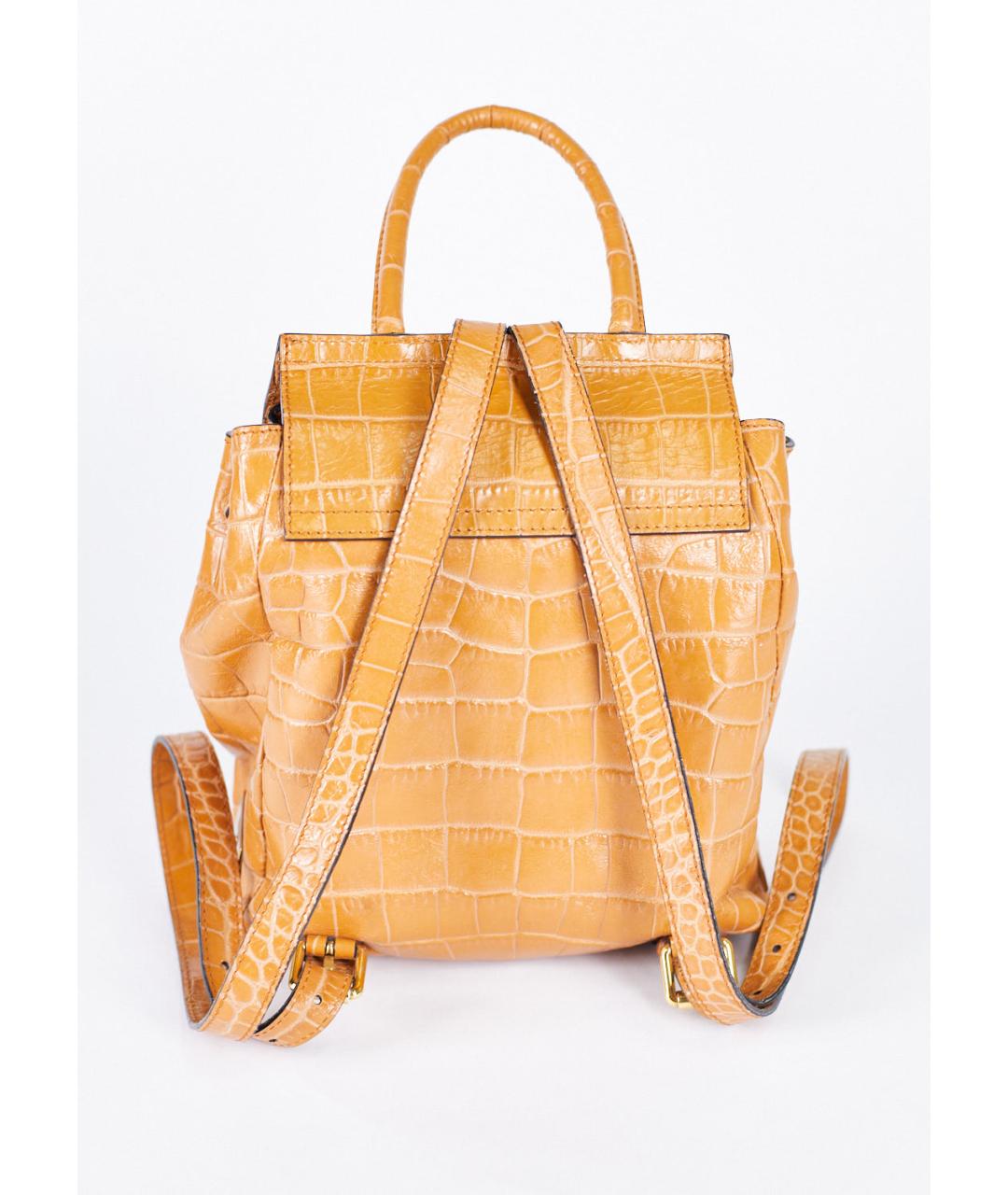 MOSCHINO Оранжевый кожаный рюкзак, фото 3