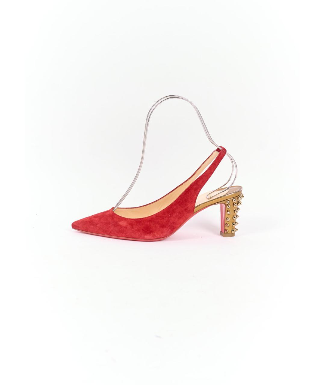 CHRISTIAN LOUBOUTIN Красные замшевые туфли, фото 6