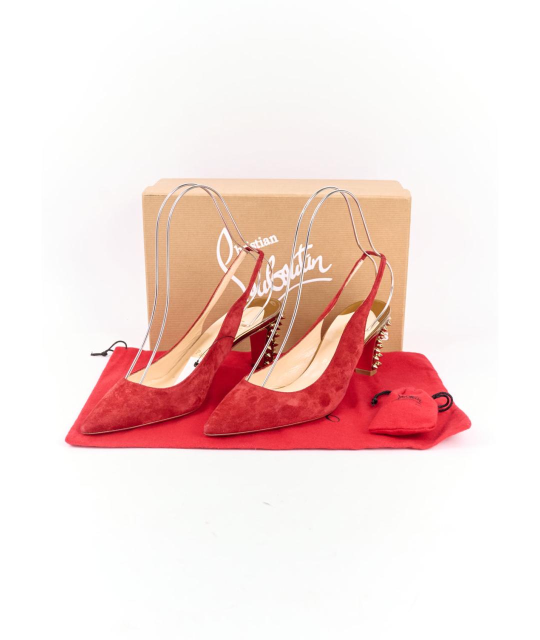 CHRISTIAN LOUBOUTIN Красные замшевые туфли, фото 5