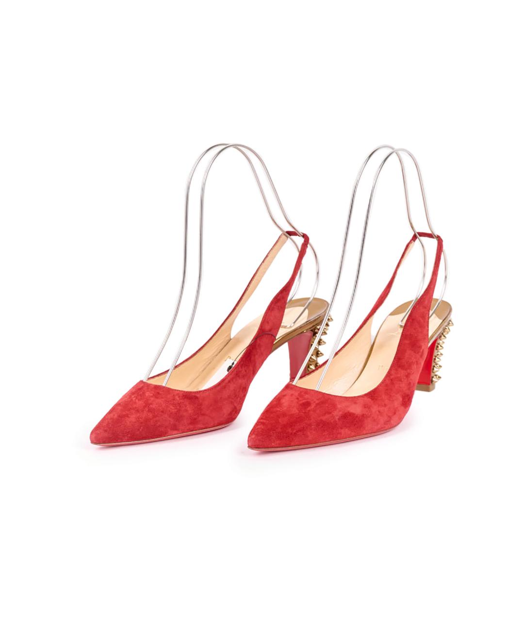 CHRISTIAN LOUBOUTIN Красные замшевые туфли, фото 2