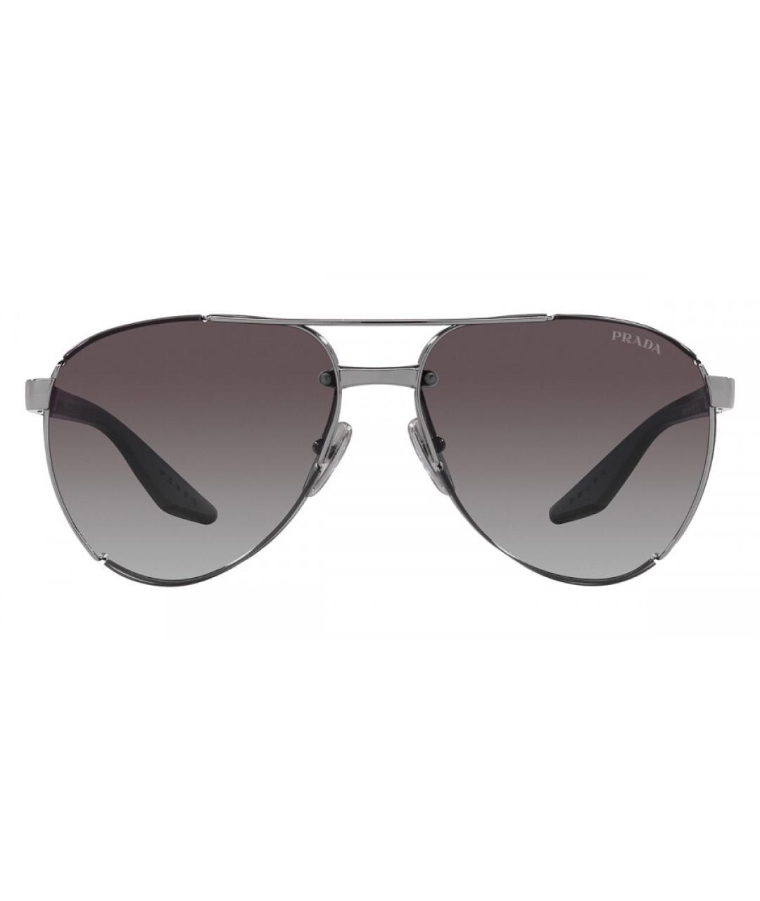 PRADA Серые металлические солнцезащитные очки, фото 1