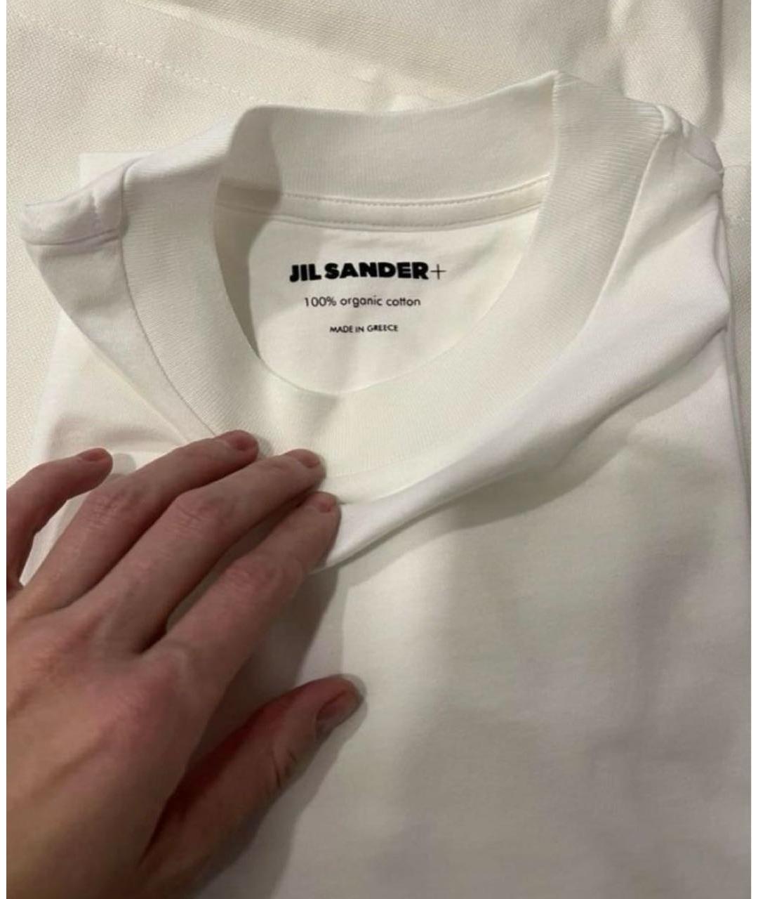 JIL SANDER Белая хлопковая футболка, фото 4