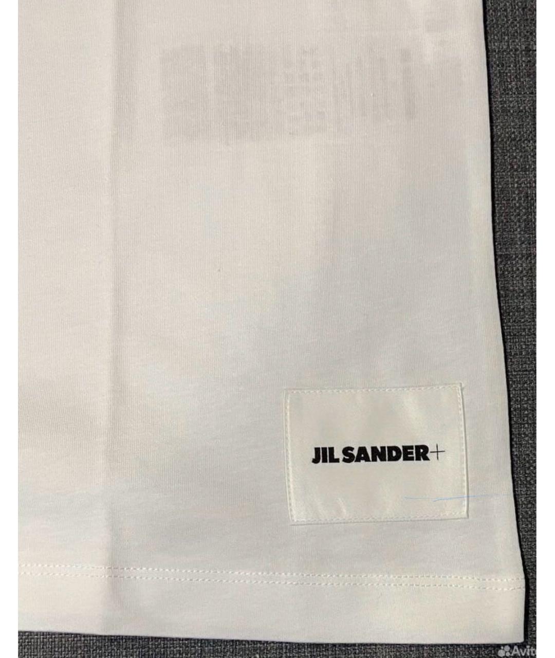 JIL SANDER Белая хлопковая футболка, фото 3